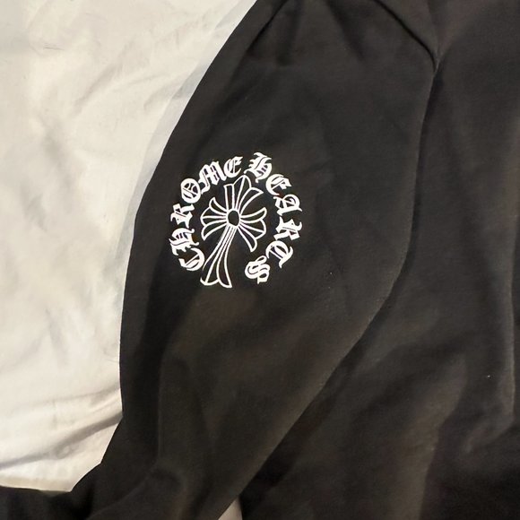 Chrome Hearts Black Horeshoe Cross Sleeve Zip Up Hoodie Size Large - Picture 5 of 5